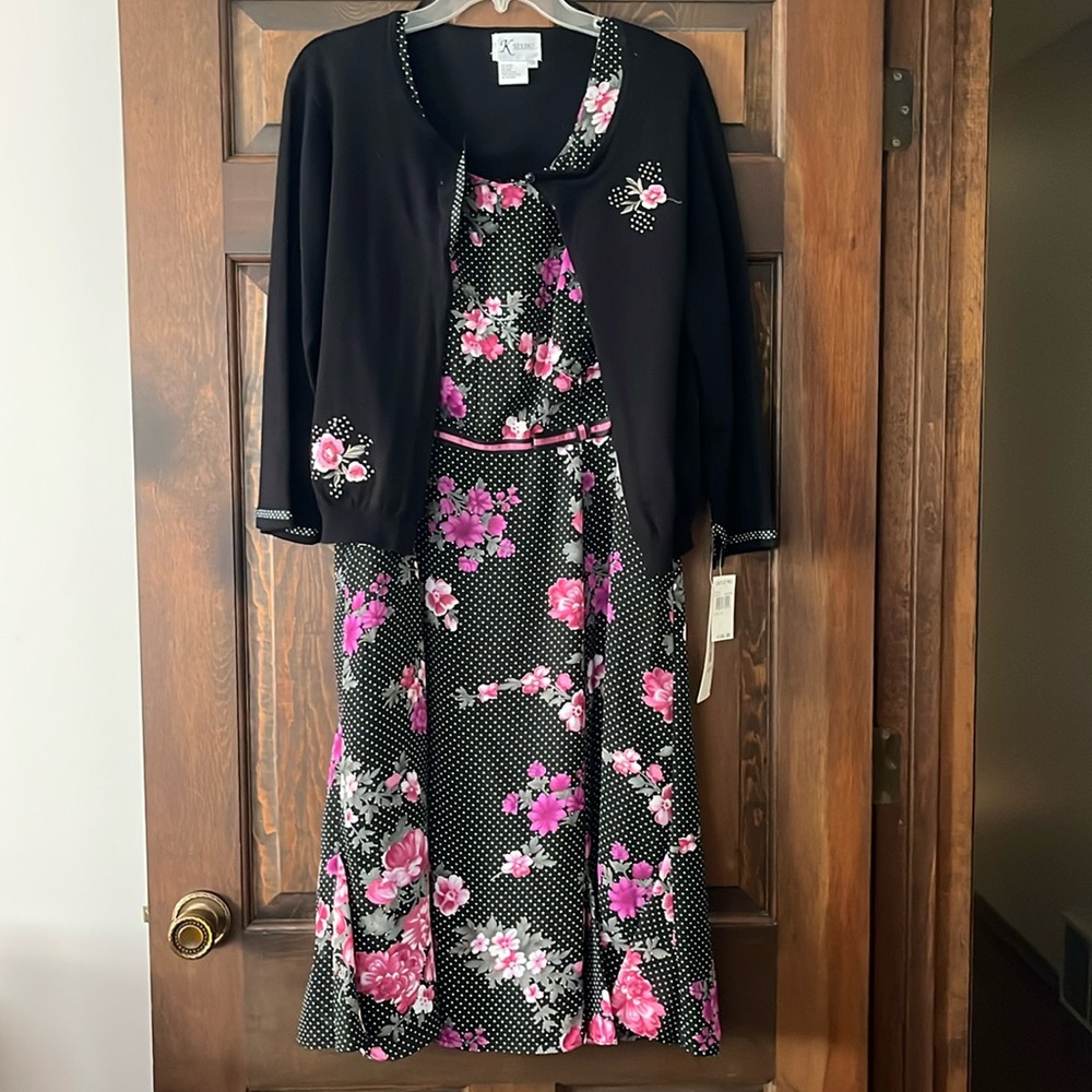 K Studio Women’s Floral Dress and Sweater Size 16 NWT